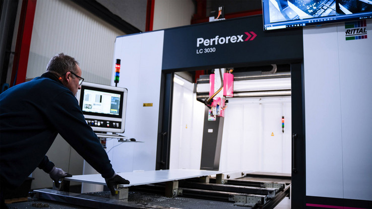 Automation right from the start: Laser processing of control cabinet components with the Perforex LC.